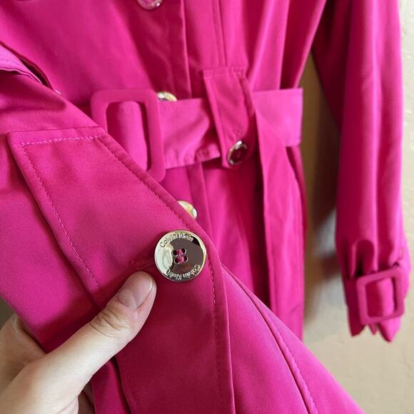 Calvin Klein Raspberry Pink Trench Coat - Picture 4 of 9
